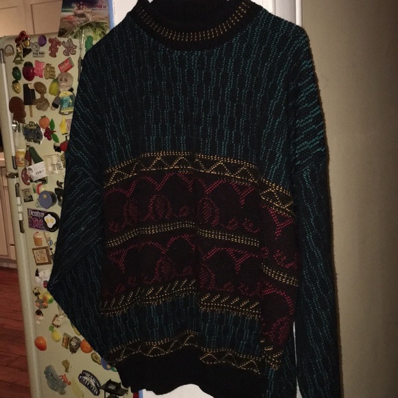 Vintage Other - ❇️❇️$5sale❇️ VTG wool Italia 80s sweater Geo